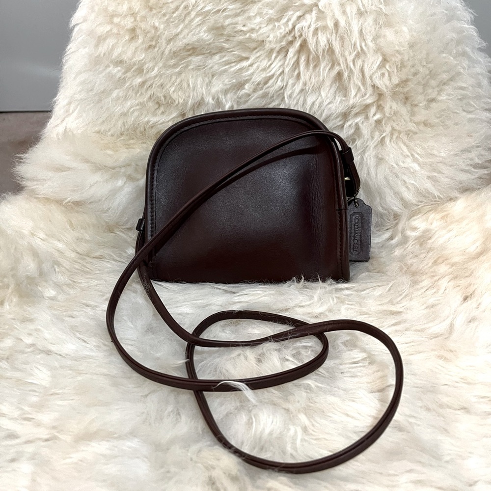 Vintage Coach Abbie Zip Mini Crossbody Bag 9017 Mahogany Brown